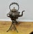 Copper Antique Copper Kettle on Wrought Iron Stand For Sale - Image 8 of 8