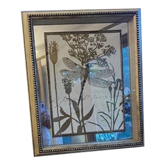 1990s Chad Barrett, Snapdragon Print Mirrored Framed Shadowbox For Sale