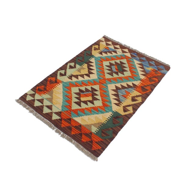1990s Kilim Teesha Rust Brown Wool Rug - 1'11" X 3'0" For Sale In New York - Image 6 of 7