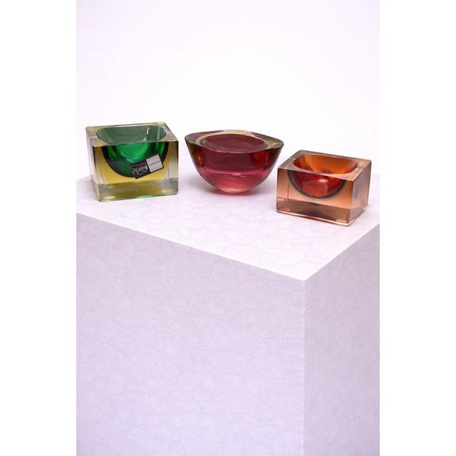 Flavio Poli Vintage Murano Sommerso Glass Bowls by Flavio Poli for Seguso, Italy, 1950s, Set of 3 For Sale - Image 4 of 9