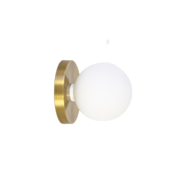 Not Yet Made - Made To Order Globe Sconce Brass, Modern, 5 Inch Glass Globes, by Research.Lighting, Modern, Minimal For Sale - Image 5 of 8