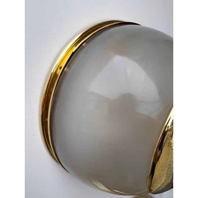 Pair of Brass and Glass Azucena Sconces by Luigi Caccia Dominioni, Italy, 1960s For Sale - Image 9 of 12