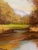 Vintage Traditional Impressionist Still Life Autumn Landscape Original Oil Painting, Chartreuse, Copper, Orange For Sale - Image 10 of 11