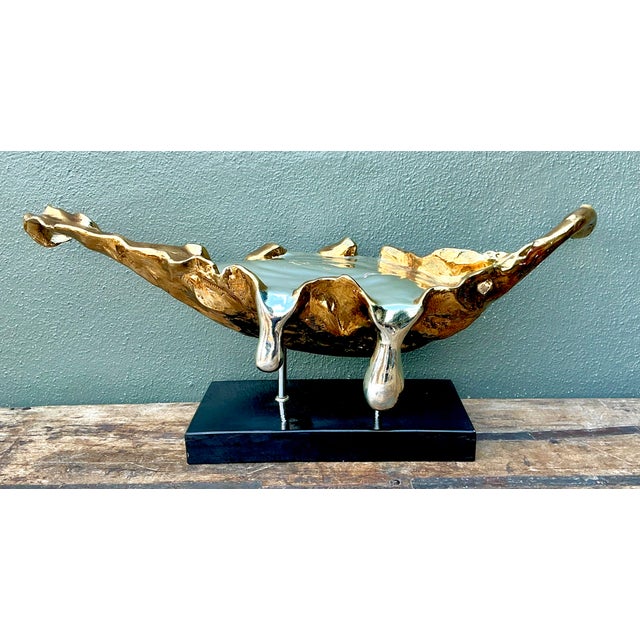 Gold Vintage Abstract Fiberglass and Resin Drip Sculpture For Sale - Image 8 of 12