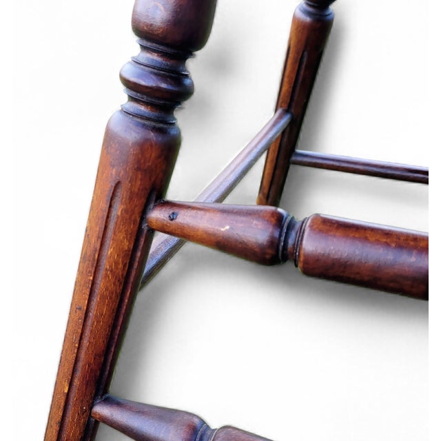 Antique Dutch Folk Art Commode Chair in Oak with Iron Hoop Back, 19th Century For Sale - Image 15 of 17