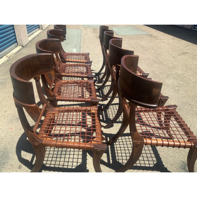 2000 - 2009 Klismos Style Solid Walnut Dining Chairs - Set of 8 For Sale - Image 5 of 8