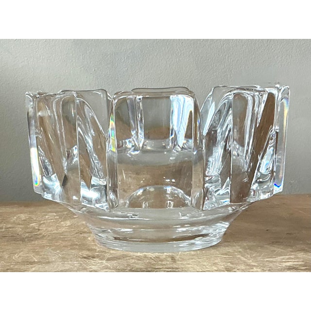Mid-Century Modern Vintage Boho Orrefors “Corona” Crystal Bowl For Sale - Image 3 of 6