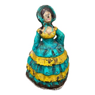 1920s Antique Hubley Cast Iron "Little Colonial Lady" Doorstop For Sale