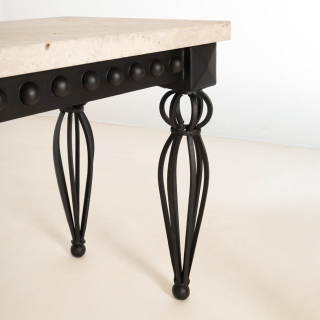 Vintage Coffee Tables in Brass and Iron, 1950s, Set of 2 For Sale - Image 4 of 6