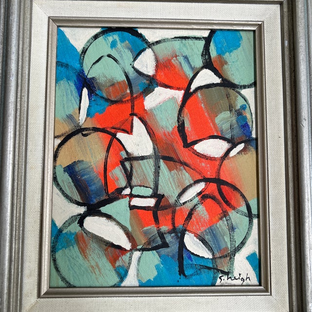 Contemporary original abstract painting by Stephen Heigh. Signed and framed. Measures 8x10 or 12.5x14.5 framed. Check out...
