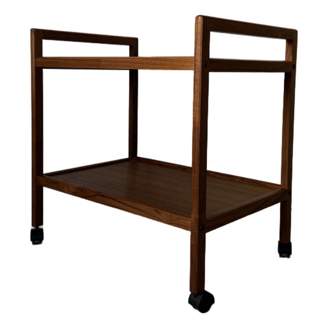 Mid-Century Modern Møbelfabrikken Teak & Tile Top Bar Cart For Sale
