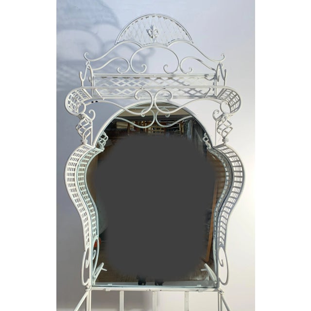 Wrought Iron French Vanity Stand or Hall Tree Console Mirror For Sale In Chicago - Image 6 of 11