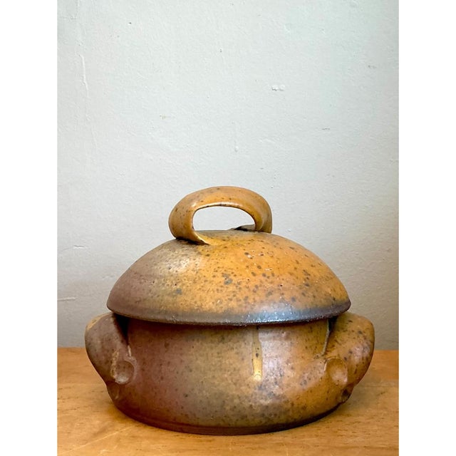 Contemporary Vintage Studio Pottery Lidded Bowl For Sale - Image 3 of 12
