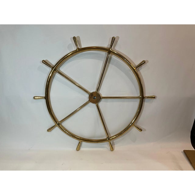 Massive Solid Brass Ships Wheel For Sale - Image 11 of 12