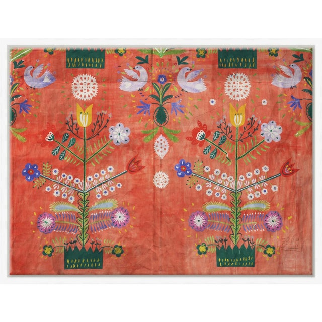 Fete in Red Art Print in White Frame by Paule Marrot For Sale