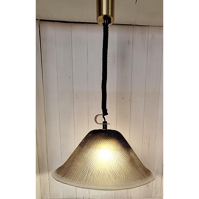 Vintage Ceiling Lamp with Tinted Relief Glass Shade from Peill & Putzler, 1970s For Sale - Image 9 of 9