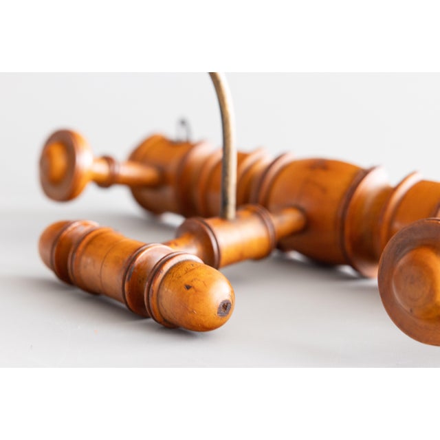 Brown Antique French Faux Bamboo Coat & Hat Rack For Sale - Image 8 of 12