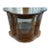 Vintage French Provincial Style Lighted Demilune Curved Glass Console Curio Cabinet For Sale