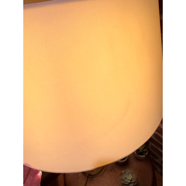 Vintage Italian Murano Glass Table Lamp – Ribbed Yellow Blown Glass With Shade For Sale - Image 11 of 12