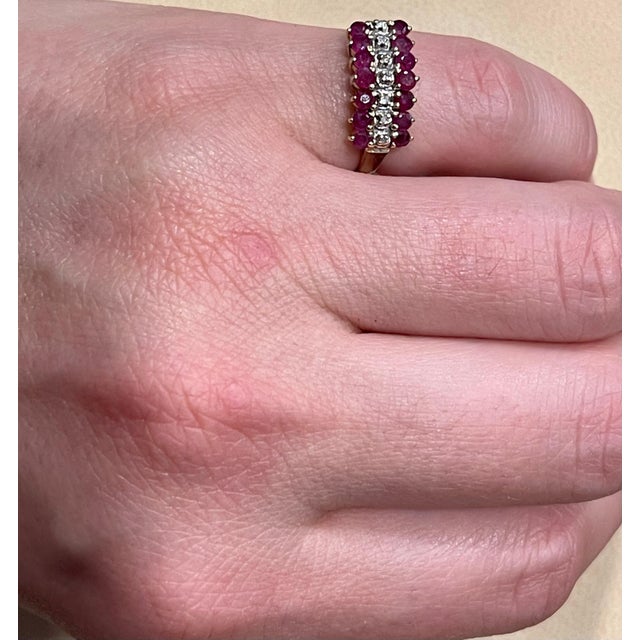 0.40 Carat Natural Ruby and Diamond 14 Karat Yellow Gold Ring For Sale - Image 11 of 18