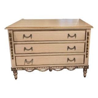 1 of 2 Nancy Corzine Neoclassical Ivory Nightstand Commode Chest of Drawers For Sale
