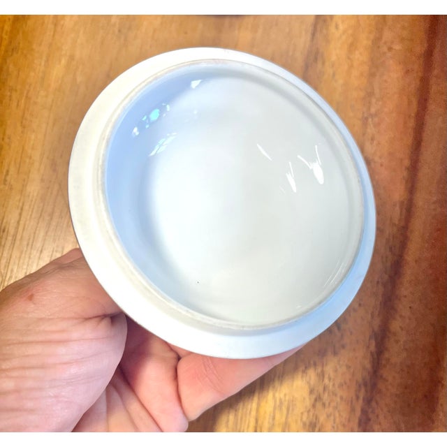 Herend Antique Herend Hand Painted Porcelain Small Dish With Handle For Sale - Image 4 of 7