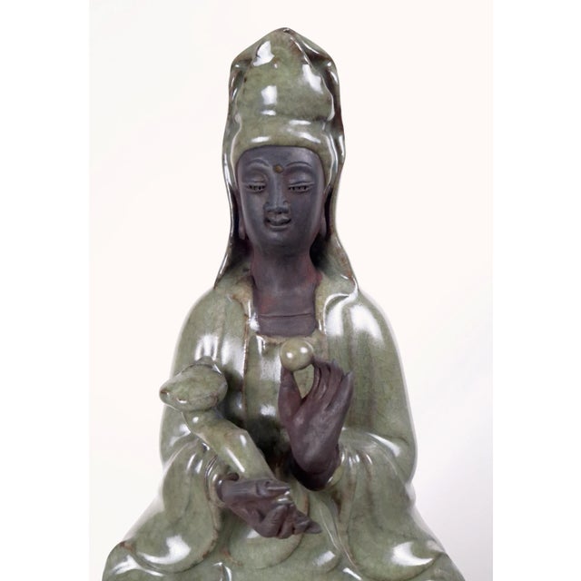 1920s Chinese Porcelain Pearl of Light Kuan Yin For Sale - Image 5 of 7