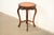 Romweber Style French Provincial Louis XV Carved Walnut and Satinwood Inlaid Marquetry Side Table, Circa 1930s For Sale - Image 14 of 14