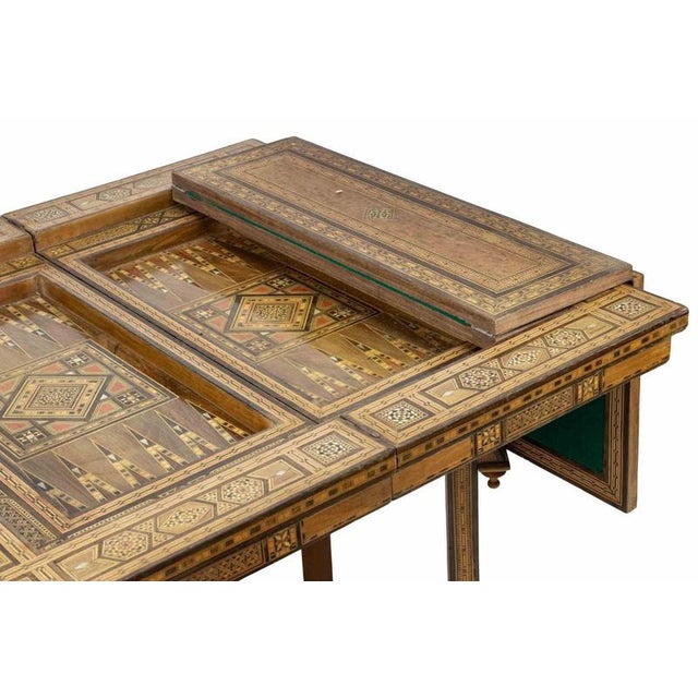 Vintage Wood Game Table with Inlaid Design, Italy, Early 20th Century For Sale - Image 3 of 9