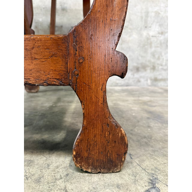 17th/18th C Italian Tuscan Walnut Trestle Table Drawer Primitive Antique For Sale - Image 16 of 16