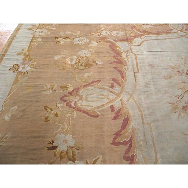 French Lightly Decorated Salmon Field Antique French Aubusson Napoleon III Period For Sale - Image 3 of 7