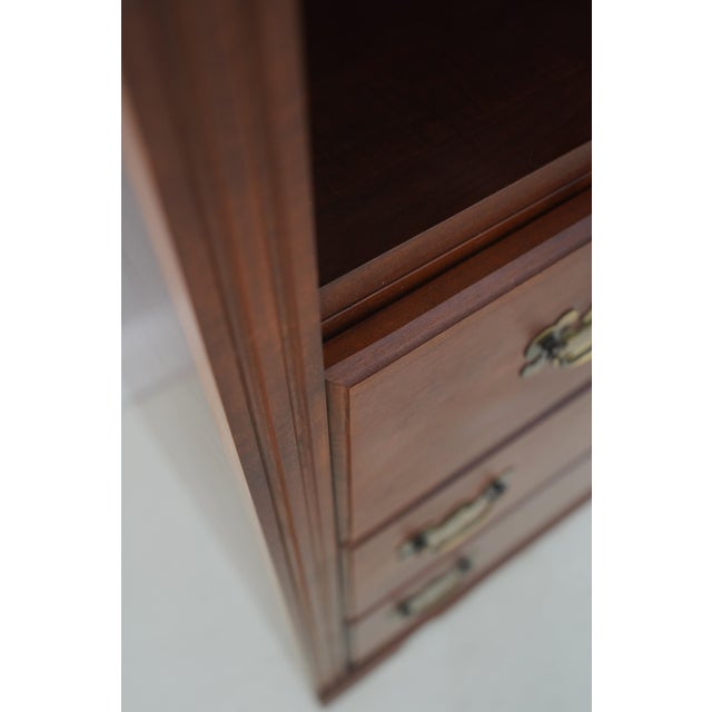 Brown Broyhill Cherry Open Bookcase Wall Unit Cabinet For Sale - Image 8 of 16
