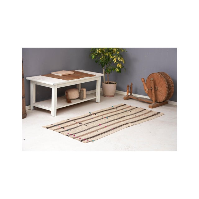 Vintage Striped Modern Kilim Rug - 2`7″ X 5`11″ For Sale In Los Angeles - Image 6 of 6
