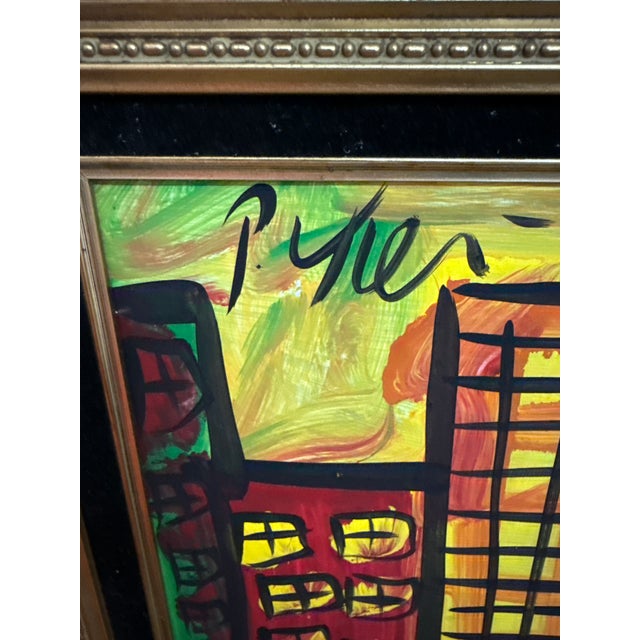 Abstract 1970s Original Peter Keil Nyc Buildings Abstract Painting For Sale - Image 3 of 6