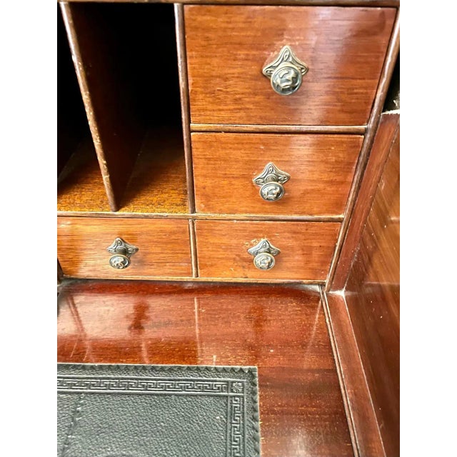 Brown Antique Edwardian Mahogany Cylinder Bookcase For Sale - Image 8 of 13