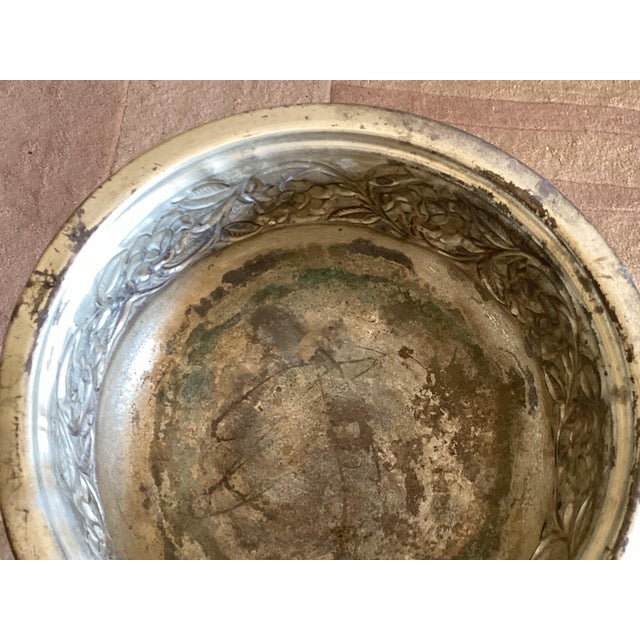 Silver Vintage Pair of Silver Plate Church Altar Baptismal Holy Water Font, 31 1/4” For Sale - Image 8 of 9