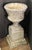 Large English Garden Stone Campana Urn or Planter Pot on Square Plinth Base For Sale - Image 4 of 7