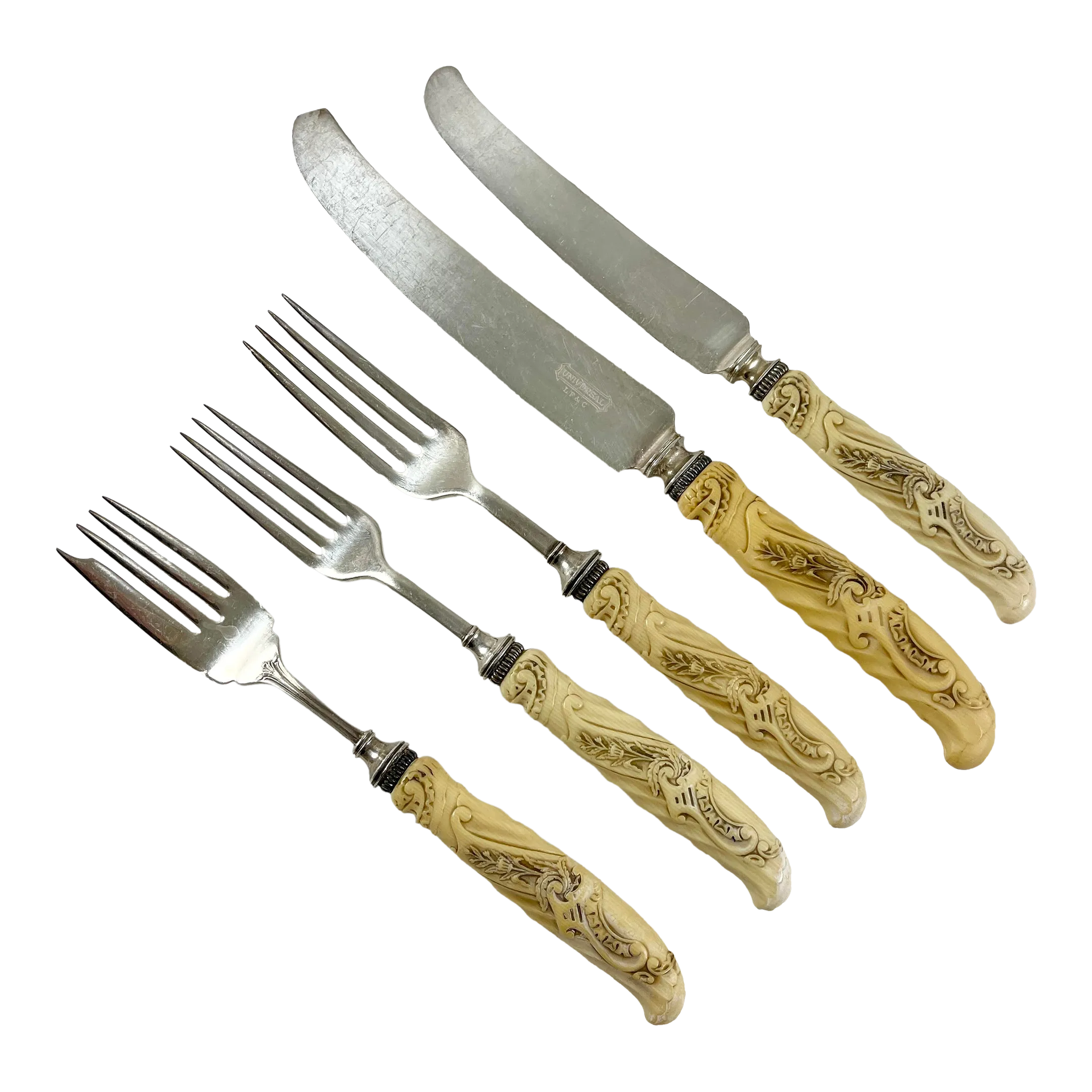Landers, Frary & Clark Celluloid Ivory Handled Tableware