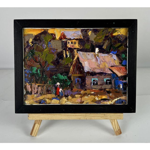Expressionism Oil Painting Evening in the Village Oleksiy Ivanyuk For Sale - Image 3 of 11
