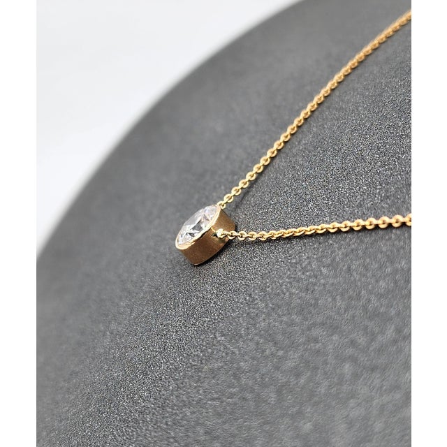 Early 21st Century 1.12 Ct Diamond Bezel Necklace For Sale - Image 5 of 8