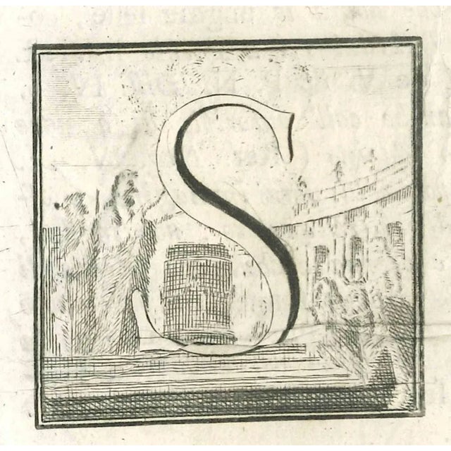 Letter of the Alphabet S, from the series "Antiquities of Herculaneum", is an etching on paper realized by Various Authors...