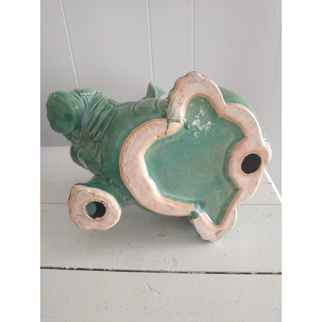 Ceramic Mid 20th Century Majolica Elephant Planter Stand For Sale - Image 7 of 9