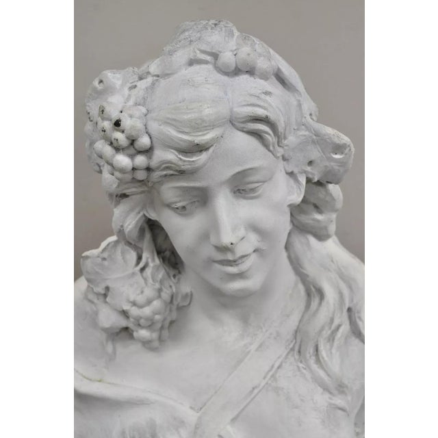 Vintage Italian Neoclassical Style Fiberglass Female Herm Autumn Statue For Sale - Image 4 of 12