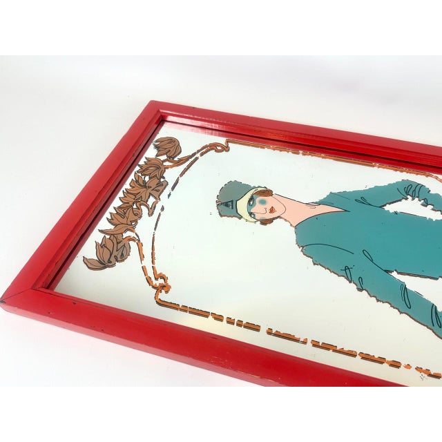 Art Deco Style Advertising Mirror, 1950s For Sale - Image 14 of 15