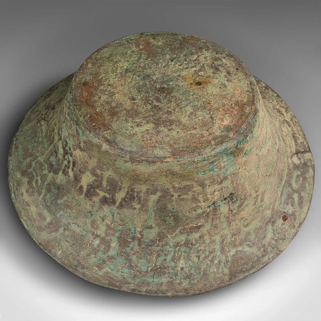 1900s Victorian Antique Ceremonial Bowl, Chinese, Patinated Brass, Dish, Qing For Sale - Image 9 of 9