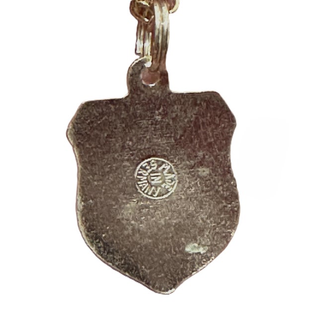 Mid-Century Modern Montana Glacier Park Fritz Reu Sterling Silver Enamel Vintage Charm on 18 Inch Gold Filled Necklace For Sale - Image 3 of 3