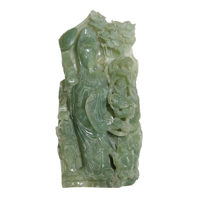 Woman and Two Children Jade Sculpture, Unknown For Sale