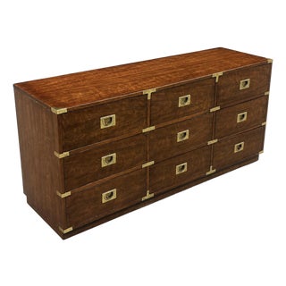 Vintage Campaign Lowboy by Henredon For Sale