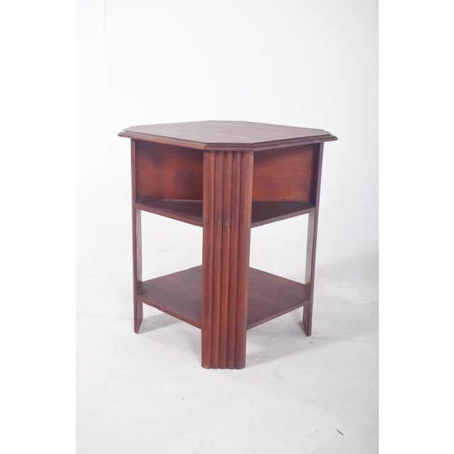 Art Deco Octagonal Side Table in Wood, 1920s For Sale - Image 6 of 11