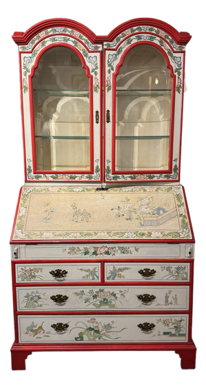 20th Century Vintage Hand Painted Chinoiserie Secretary